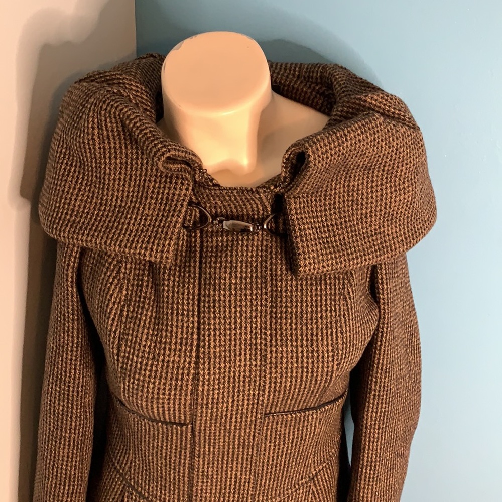 Zara’s Basic Wool Blend Wrap Collar With Hood Coat - image 3